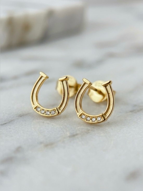 Jewelry - S925 Minimalist Moissanite Horseshoe Studs